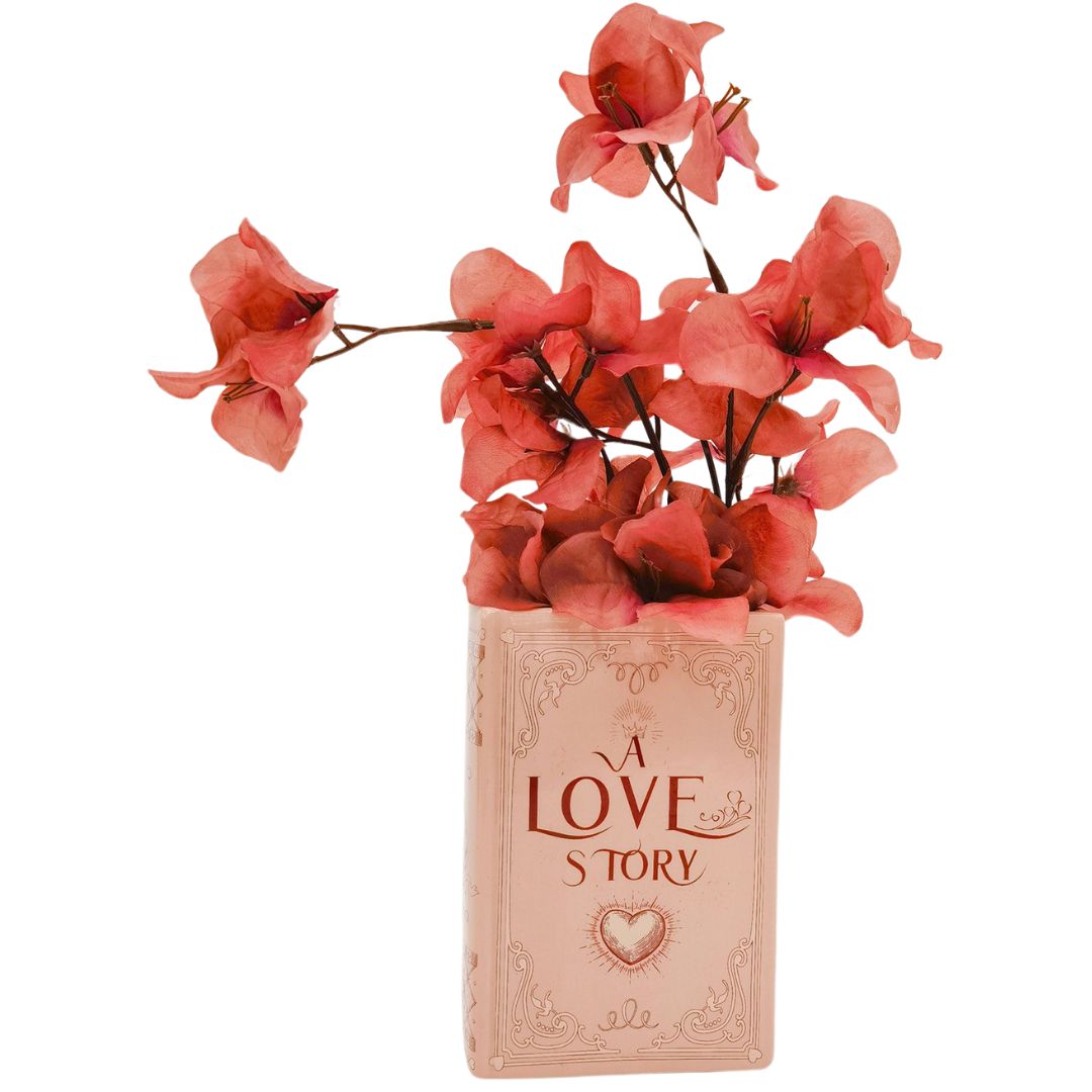 Urban Products A Love Story Book Vase Pink & Red 16cm