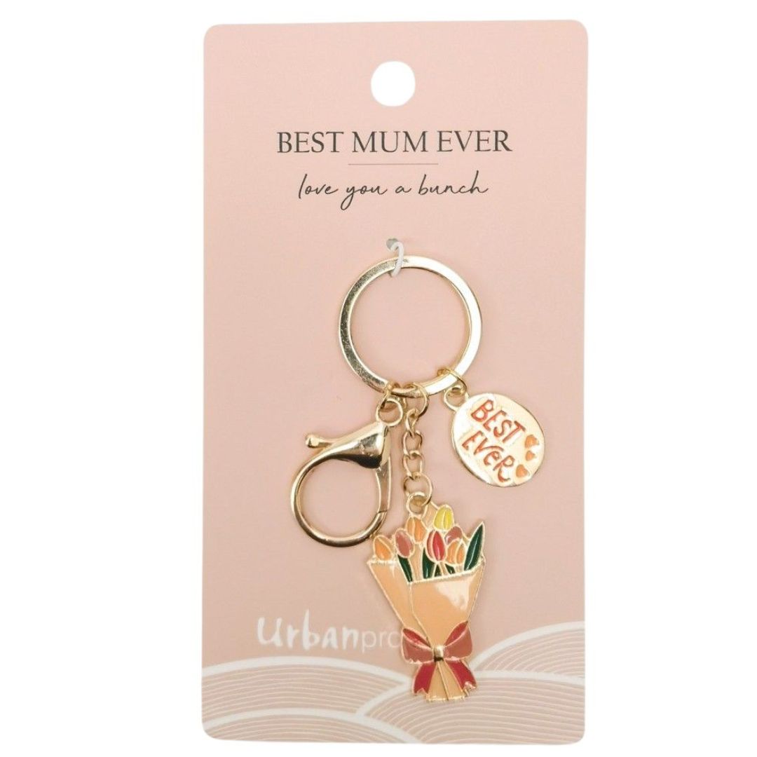 Urban Products Best Mum Keyring Pink 11cm
