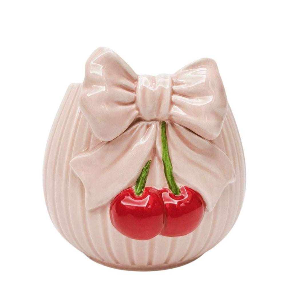 Cherry Bow Planter Pink/red 14cm