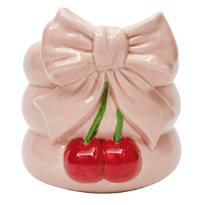 Cherry Bow Planter Pink/red 16cm