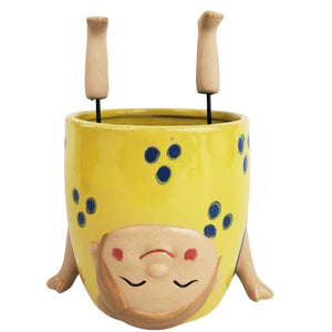 Girl Handstand Planter Yellow 