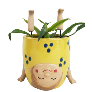 Girl Handstand Planter Yellow 