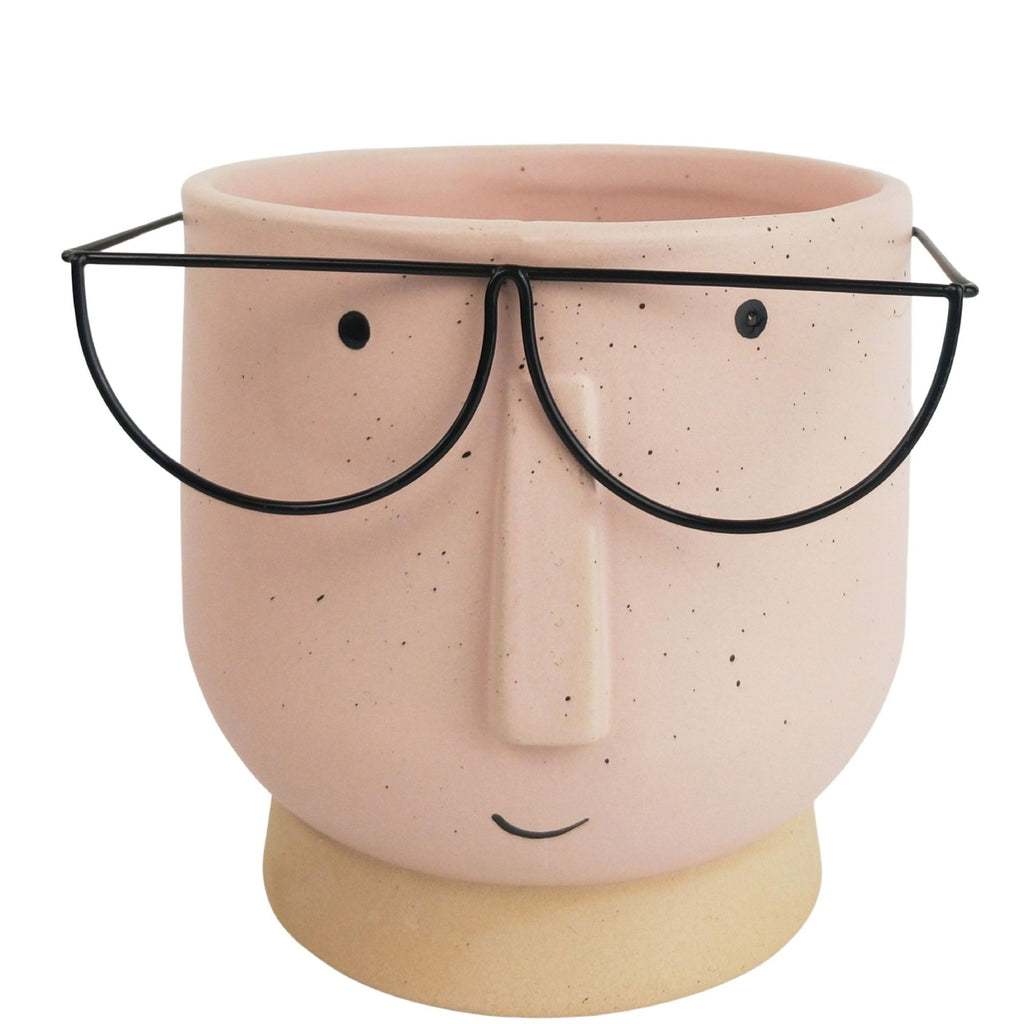 Blake With Glasses Short Planter Pink 12cm