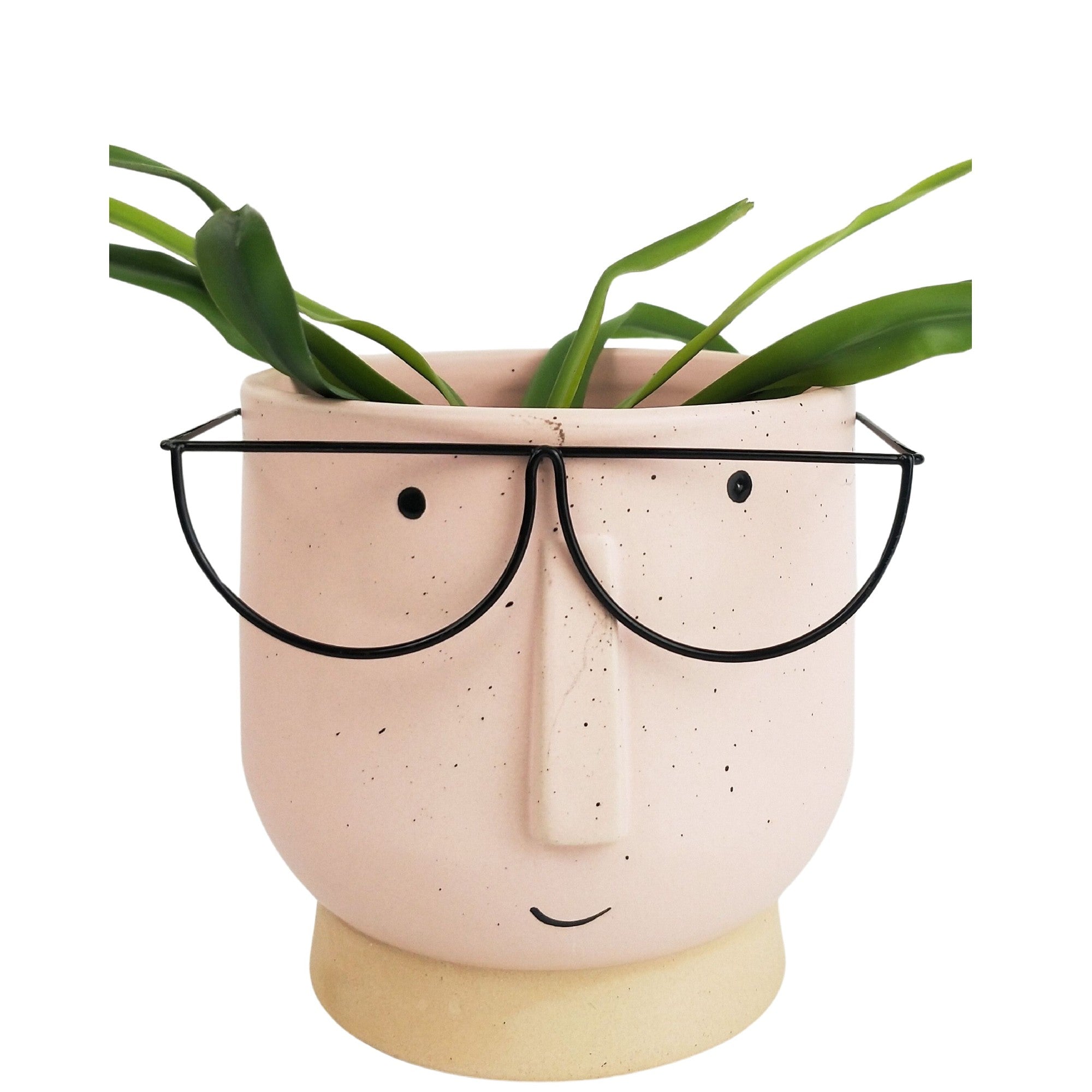 Blake With Glasses Short Planter Pink 12cm