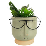 Load image into Gallery viewer,  Blake With Glasses Short Planter Green
