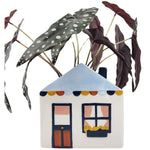 Load image into Gallery viewer, House Retro Planter Blue 18x19cm
