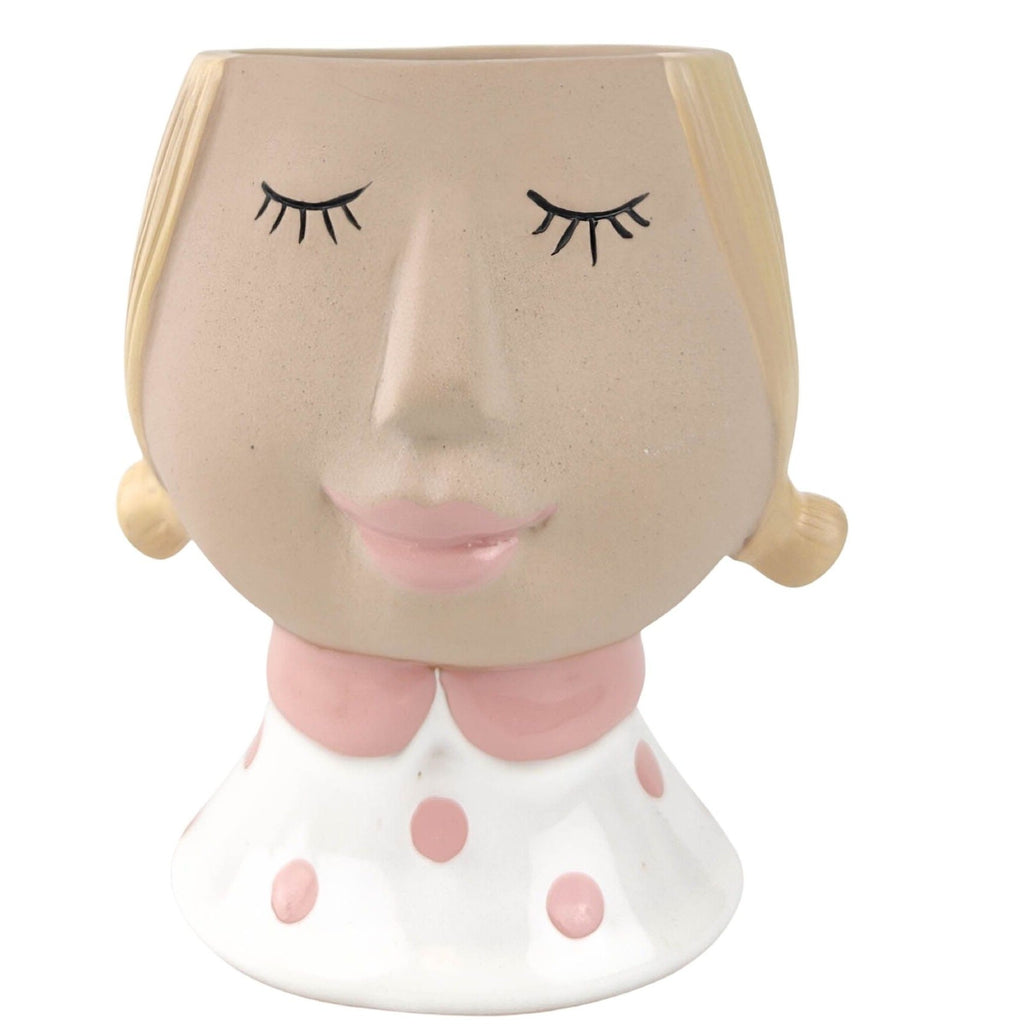 Girl Planter White 13cm