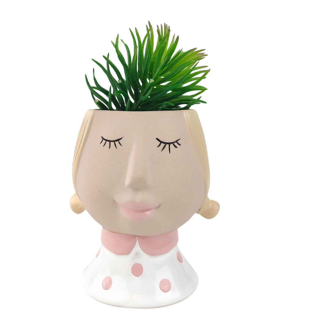 Girl Planter White 13cm