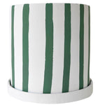 Load image into Gallery viewer, Julia Stripe Planter With Saucer Sage Medium 17cm
