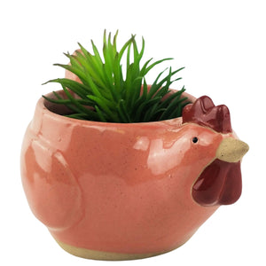 Chicken Planter Pink M 12cm