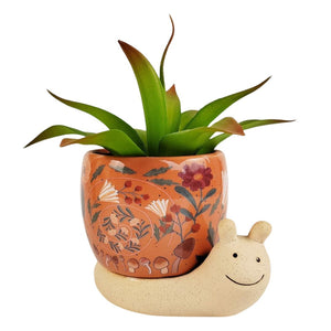 Urban Products Snail With Flowers Planter Pink/sand 11cm