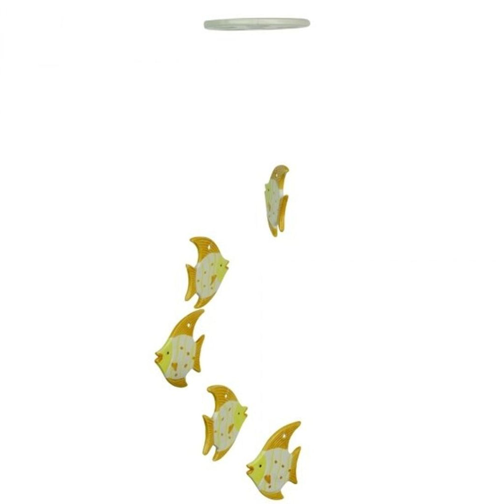 Ceramic Wind Chimes Brown And Yellow Fish 10x40x10cm