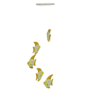 Ceramic Wind Chimes Brown And Yellow Fish 10x40x10cm