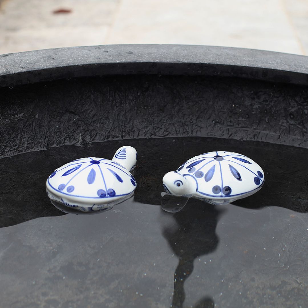 Floating Blue & White Turtle