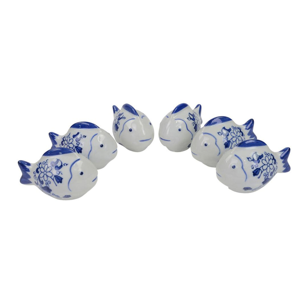 Floating Fish Blue & White Medium