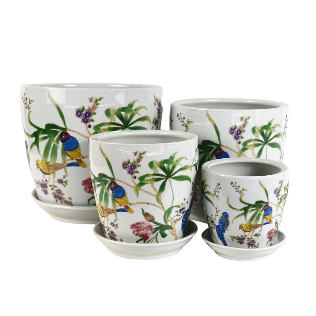 Planter Floral Birds [sz:small Clr:floral Birds]