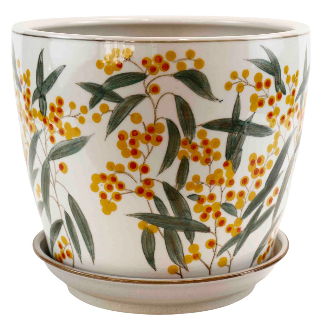 Bronrob Hand Painted Wattle Pot Xlarge 25.5cm