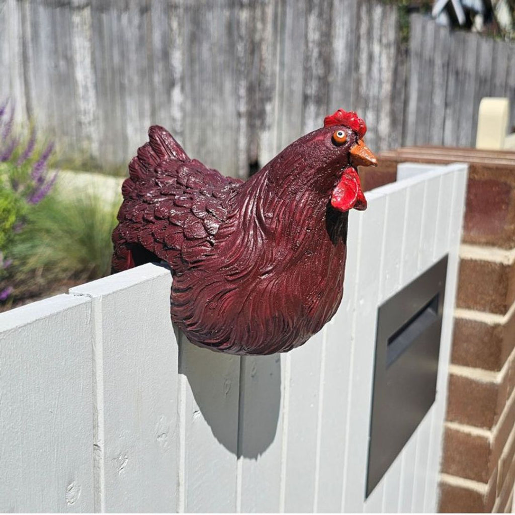 Fence Hen Brown 14x15x11cm