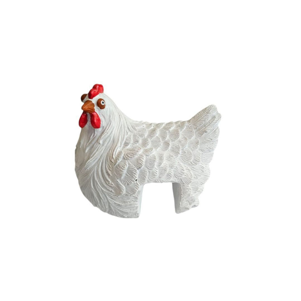 Fence Hen White 14x15x11cm