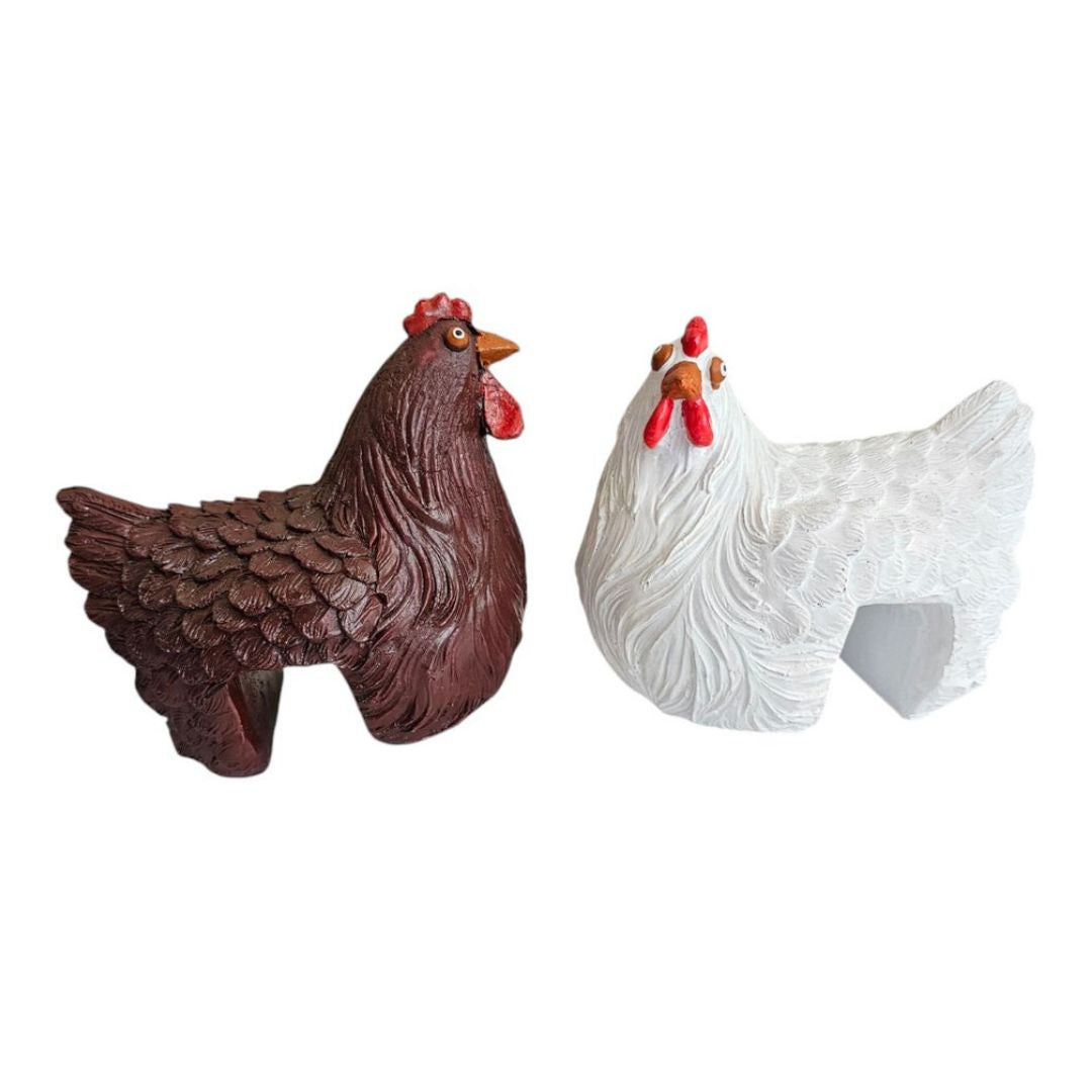 Fence Hen White 14x15x11cm