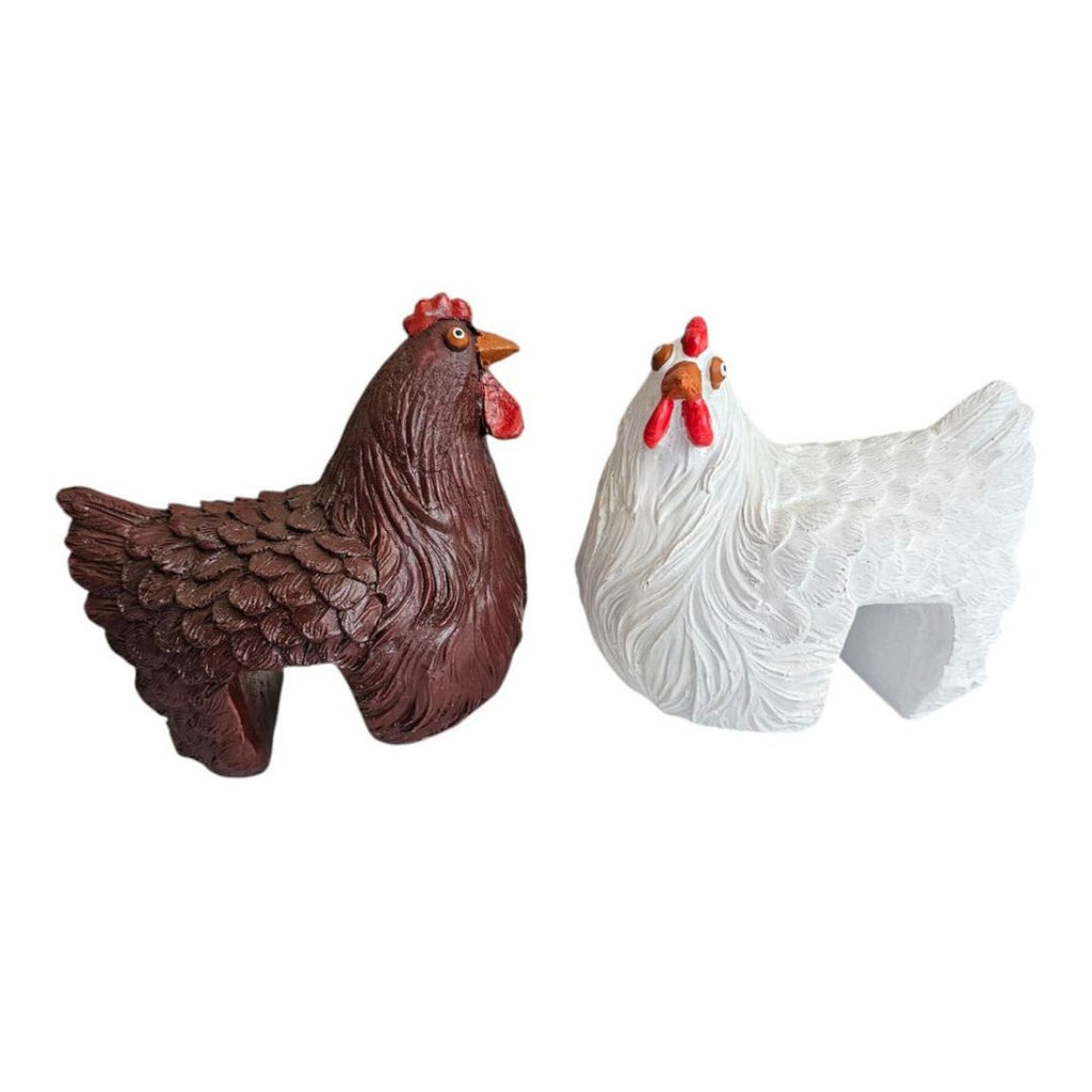 Fence Hen White 14x15x11cm
