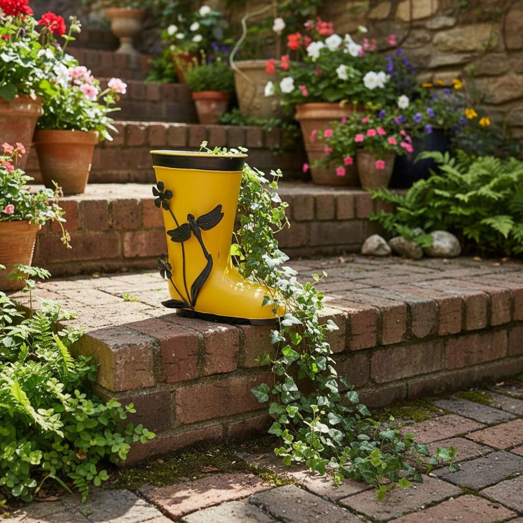 Yellow Welly Planter 7x20x18cm