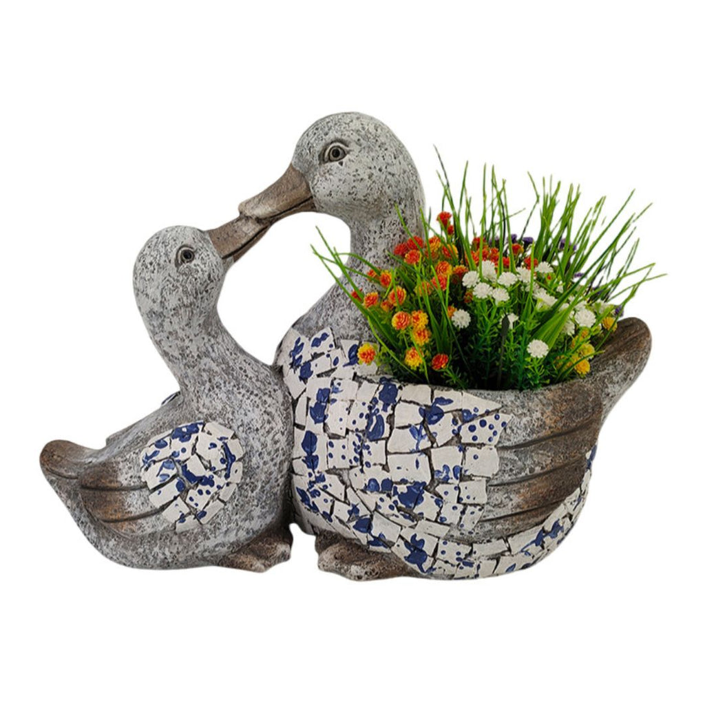 Bronrob Resin Floral Duck Planter 38.50x27.50x20.50cm