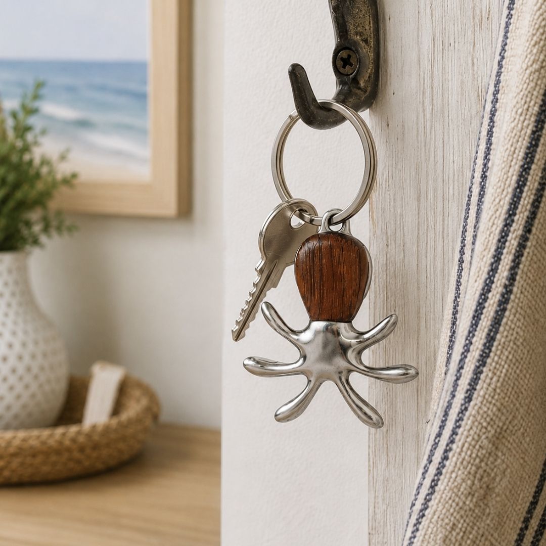 Octopus Keyring (bayong Wood)
