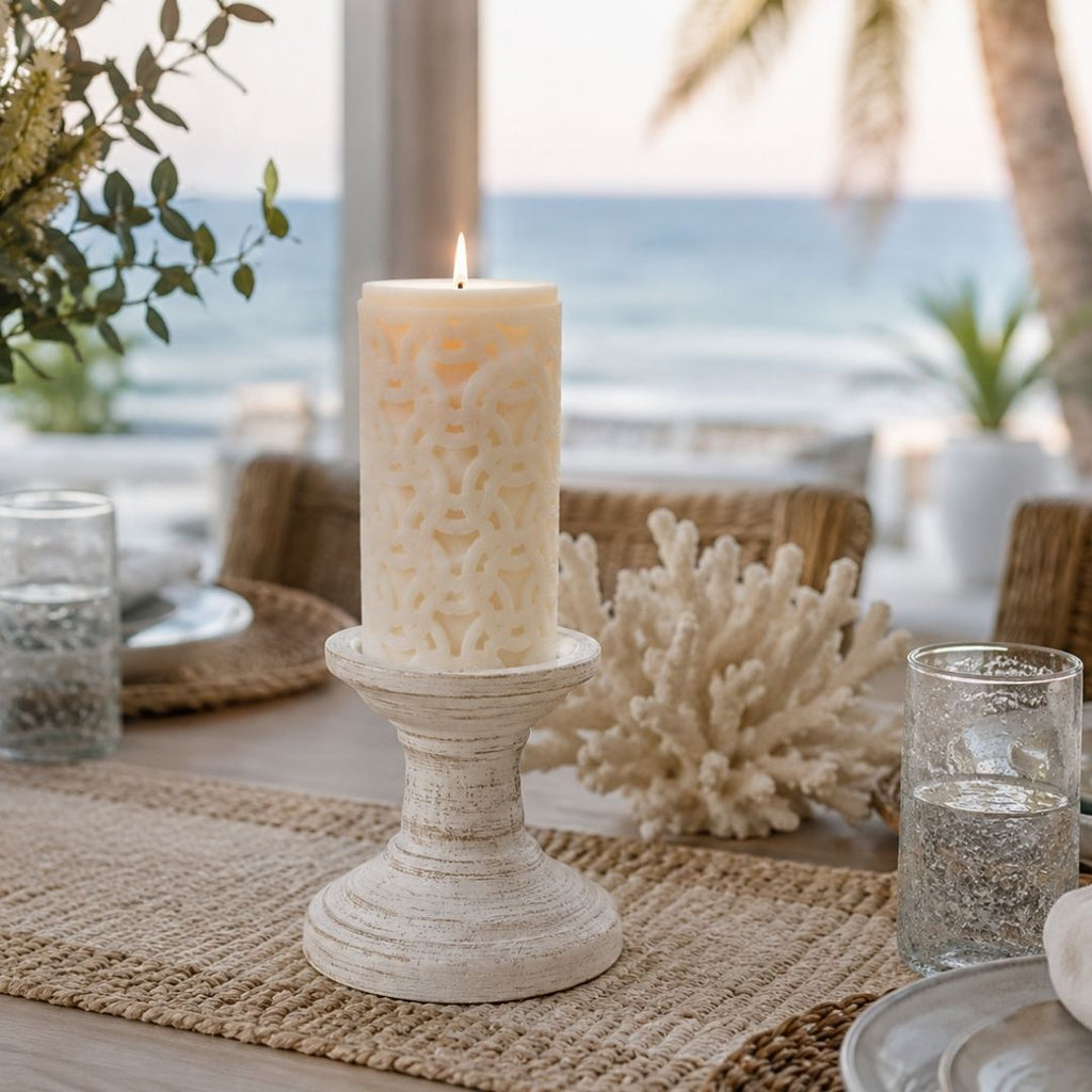 Link Pillar Candle Cream Medium