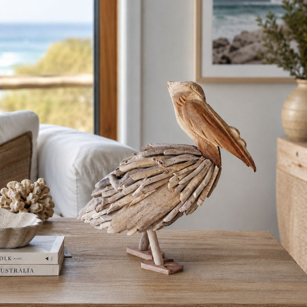 Driftwood Pelican Standing