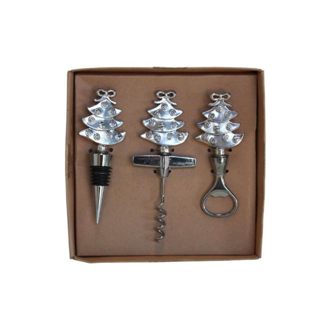 Xmas Tree Wine/bottle Gift Set 14x5x1cm
