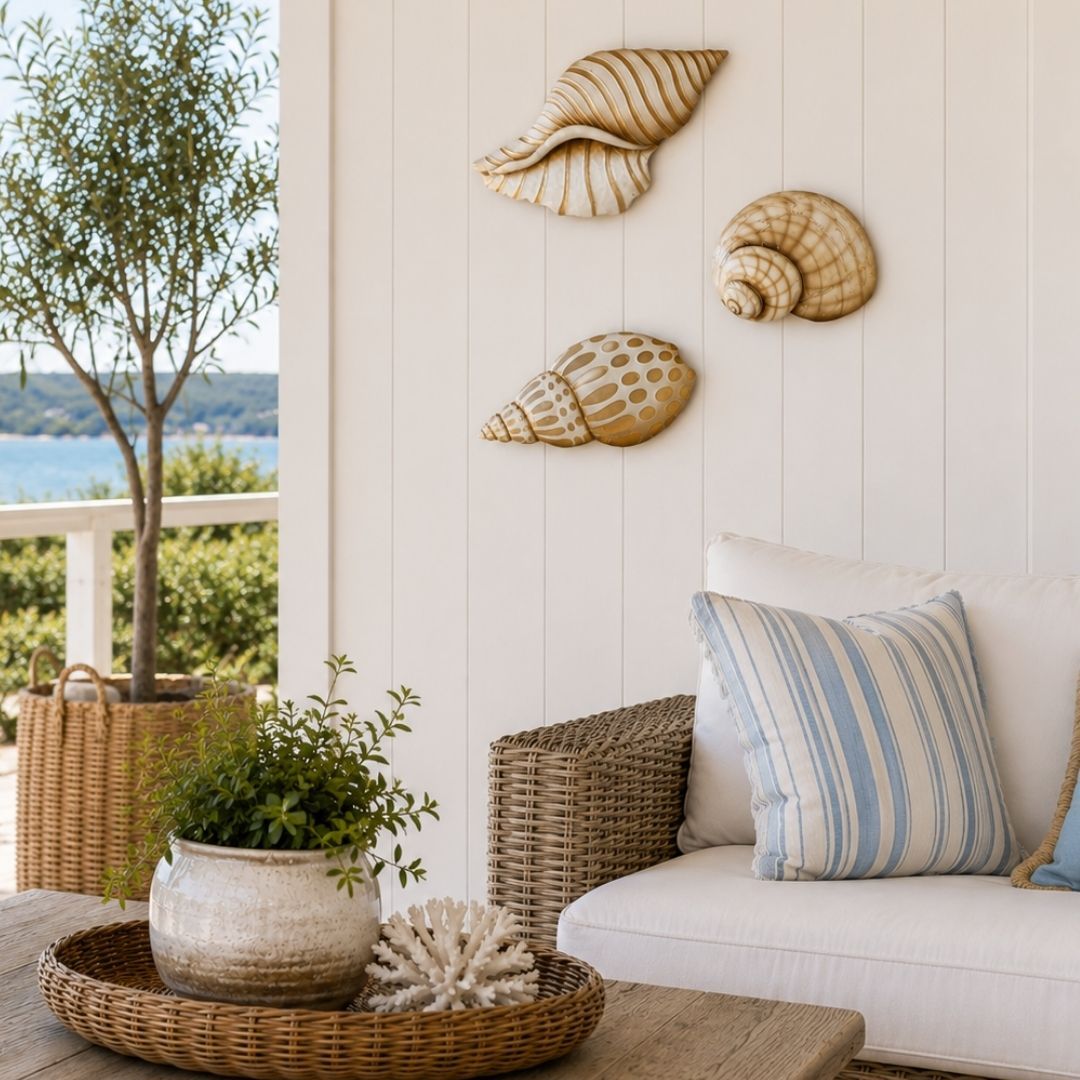 Capiz Beige Babylonia Shell Wall Art