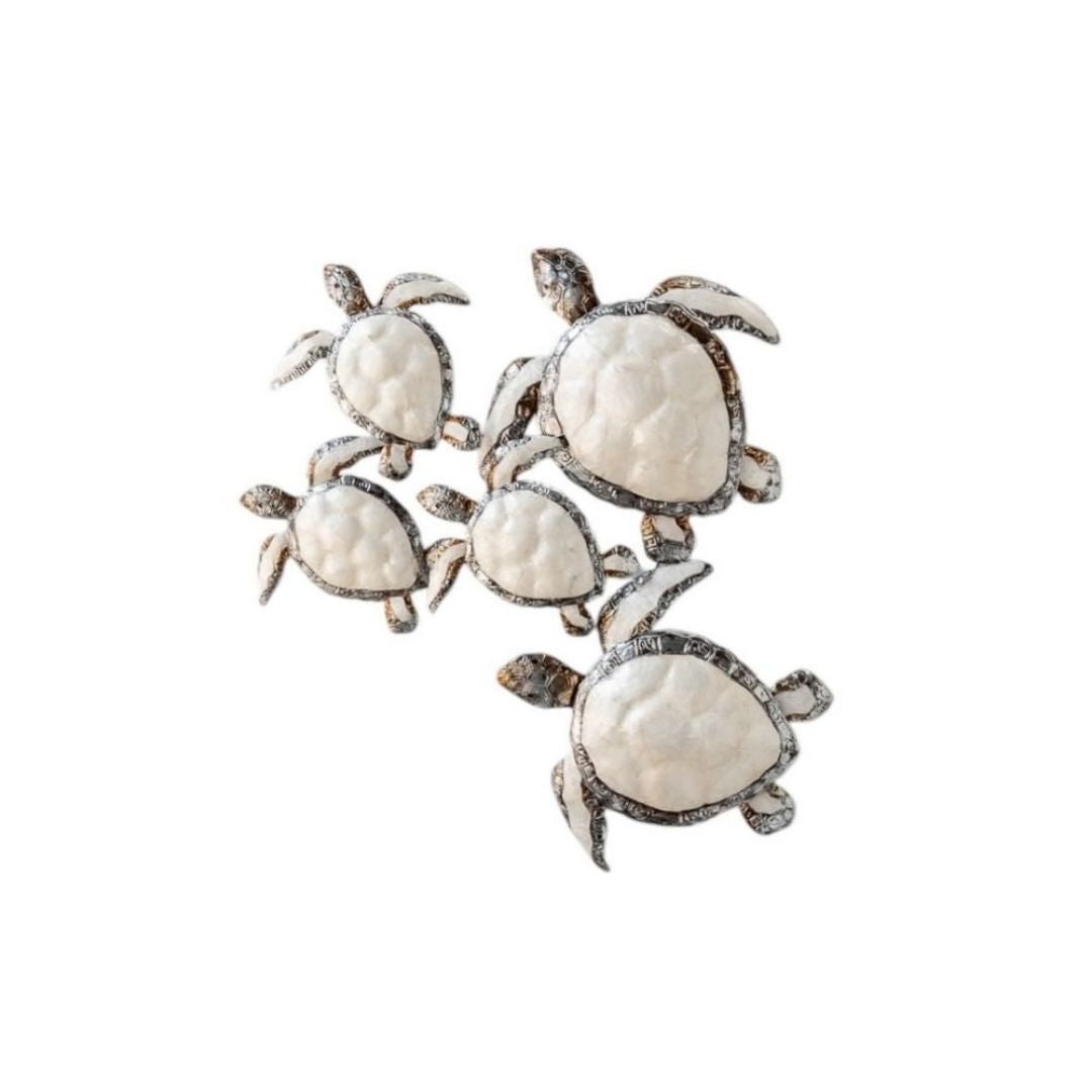 Capiz Bale Of Sea Turtles Wall Art