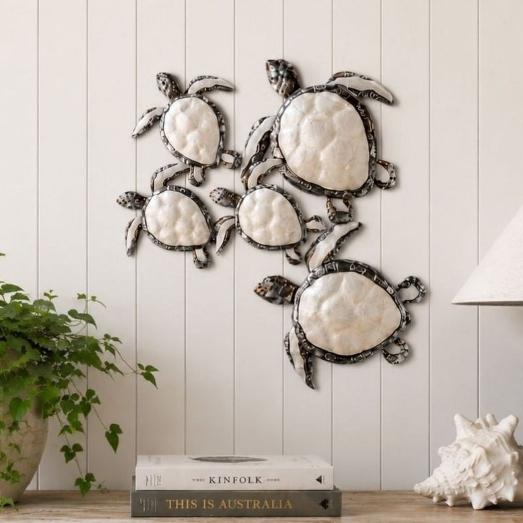Capiz Bale Of Sea Turtles Wall Art