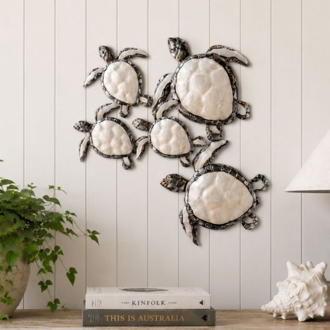 Capiz Bale Of Sea Turtles Wall Art