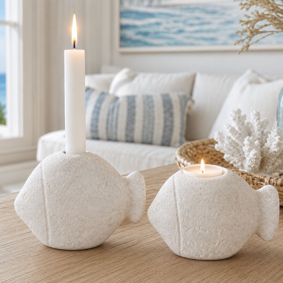 Stone Fish Tapper Candle Holder