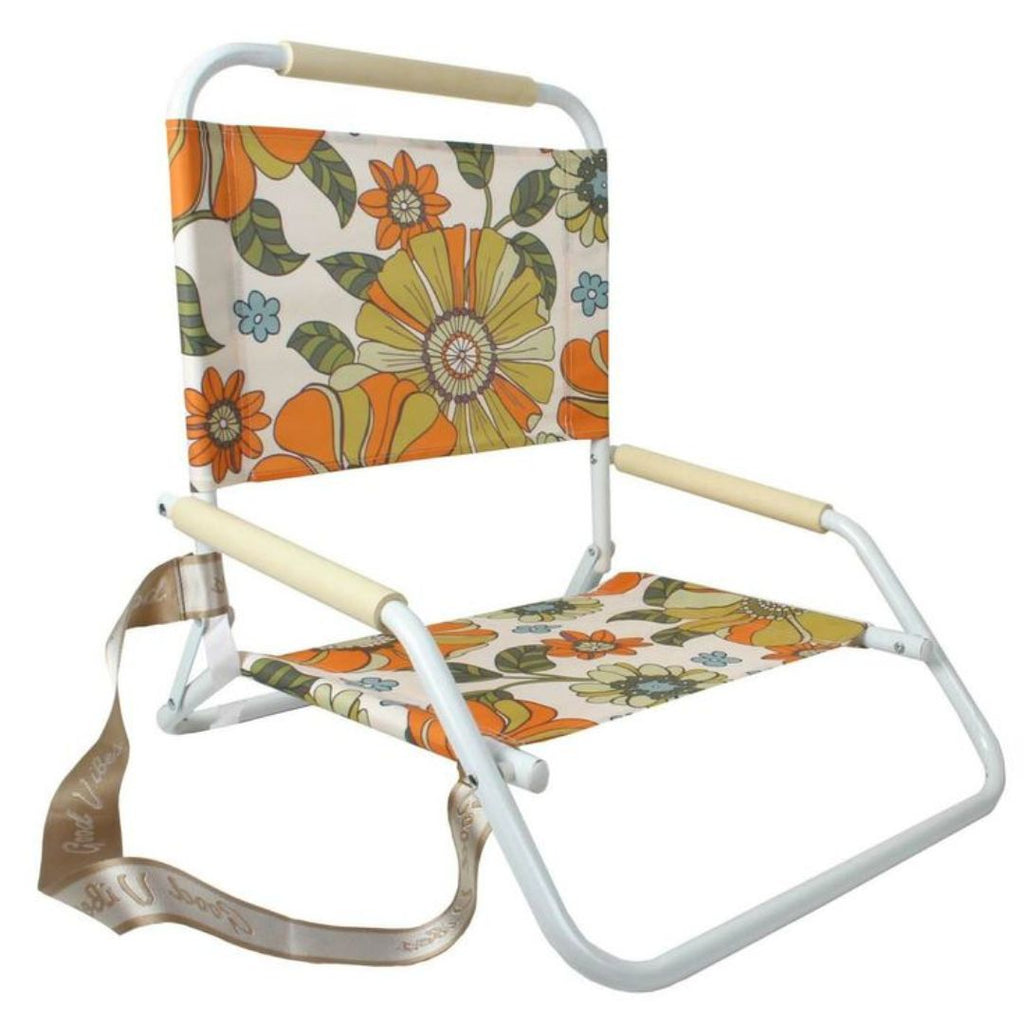 Beach Chair Foldable 70s Floral 60x58x50cm