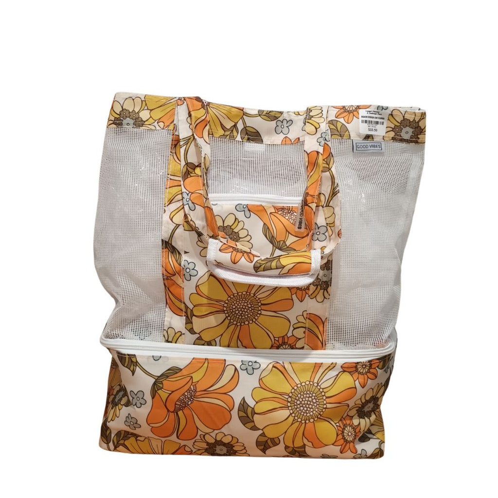 Beach Cooler 2in1 70s Floral 46x42x19cm