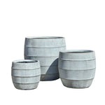 Load image into Gallery viewer, Geolite Lined Barrel Planter Greywash [sz:large Clr:grey Wash]
