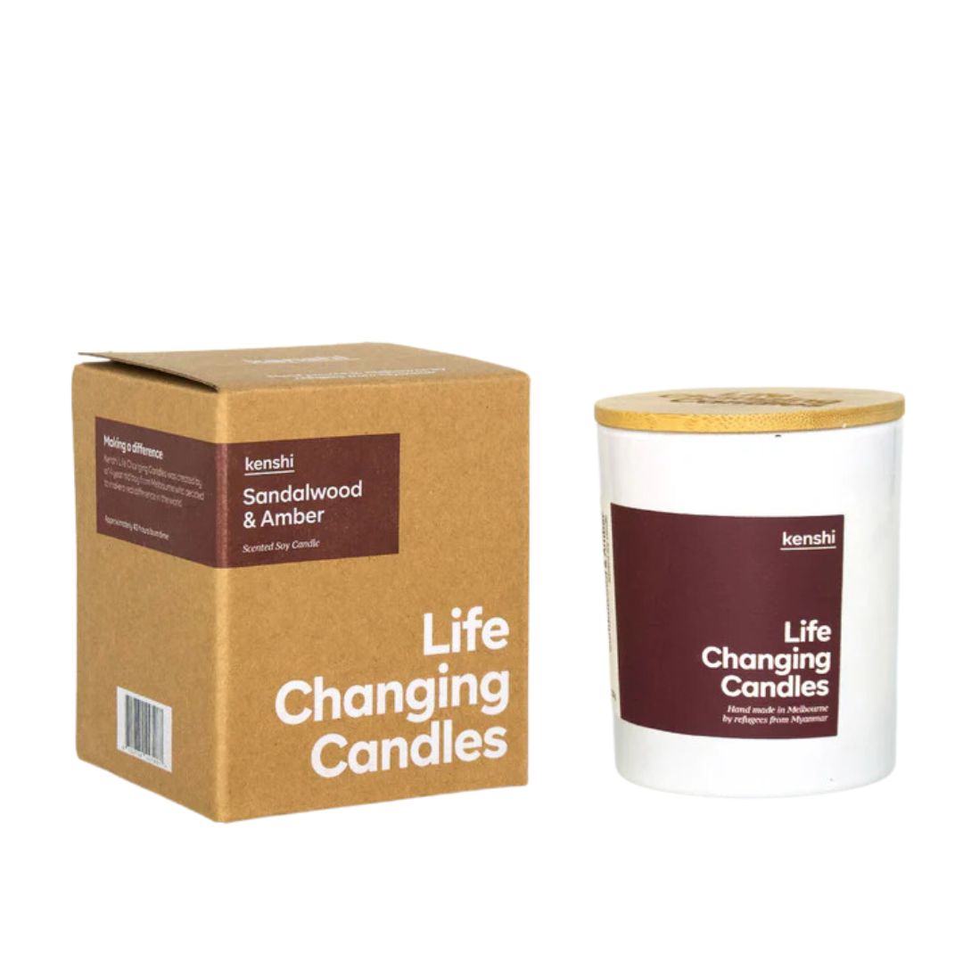 Kenshi Life Changing Candles - Sandalwood & Amber 220g